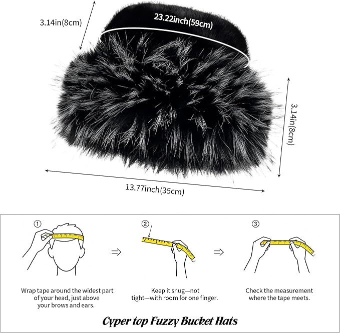 Fuzzy Bucket Hats for Woman Fur Winter Hat Fluffy Warmer Fisherman Cap