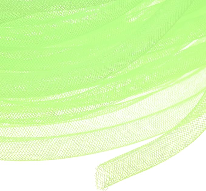 Mesh Tube Ribbon 25 Yards, 10mm Elastic Fabric Ribbons Mesh Tubing for Crafts/Gift Wrapping/Flower Bouquets/Wedding/Birthday/Holiday/Wreaths Christmas/Decoration[Light Green]