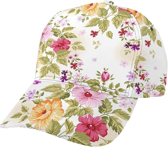 Floral Baseball Cap for Women Fashionable Adjustable Dad Hat Low Profile Running Hat for Summer Sporting Working Hiking