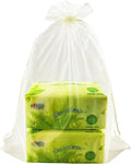 QIANHAILIZZ 50 Pack 12 x 16 Inch Drawstring Jewelry Gift Organza Bags Plant Covers Plants Protection Bag D5B (A-IVORY)