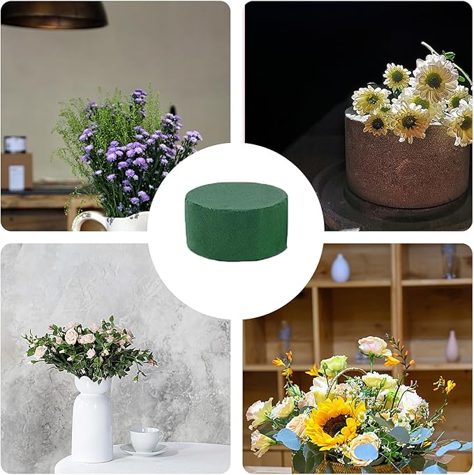 Gree Floral Foam Blocks - Round Green Foam Blocks for Artificials | Versatile Flowers Block for Fresh & Artificial Flower