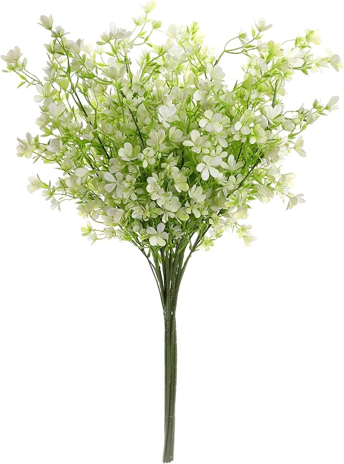 Grand Verde 29” White Plastic Flowers Artificial Bouquet Faux Greenery Long Stems for Tall Vase, DIY Crafts Home Decoration, Bulk 5pcs