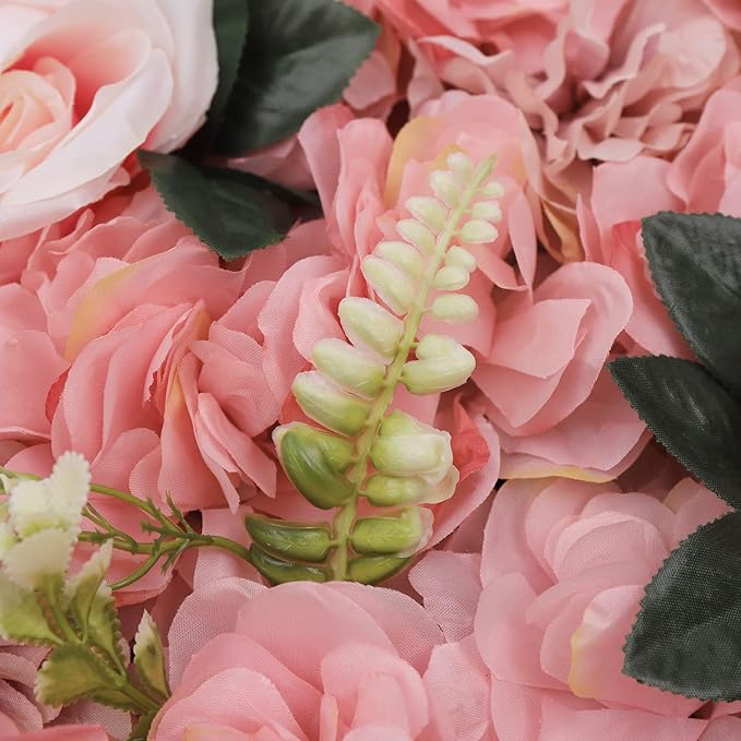 12 Pcs White Flower Wall Flowers Backdrop Artificial Flower for Backdrop Flowers Decoration 3D Floral Panels for Wall Decor Home Party Wedding Room Decoration (60x40cm/Pink 1)