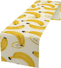 Banana Table Runner, Kitchen Dining Table Decor, Watercolor Tropical Fruit Palm Leaves Table Runners for Indoor Outdoor Home Farmhouse Holiday Wedding Birthday Party Decoration, 13 x60 in