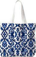 Flowers Tote Bag Gifts for Women, Canvas Aesthetic Reusable Grocery Bags Shopping Bags
