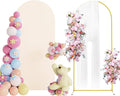 Putros 6ft Metal Arch Stand with Cover Beige Spandex Fitted Wedding Arch Cover and Round Top Chiara Backdrop Stand Set for Birthday Party Baby Shower Decoration