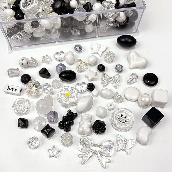 300 Grams Beads Charms Pendants, Acrylic Beads Charms for Jewelry Making Bracelet Necklace Earrings Bangles, DIY Art Craft