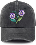 Cute Flower Hat, Elegant Floral Embroidered Adjustable Baseball Cap for Men Women, Gifts for Flower Lovers, Black