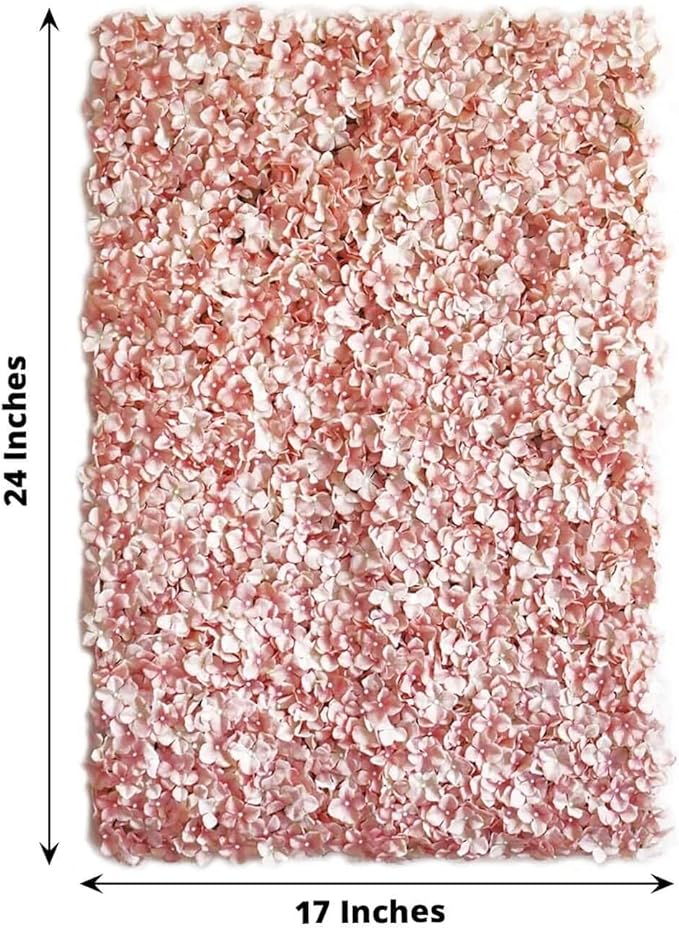 Efavormart 4 PCS Blush Silk Hydrangea Flower Mat Wall Wedding Event Decor for DIY Centerpieces Arrangements Party Home Decorations