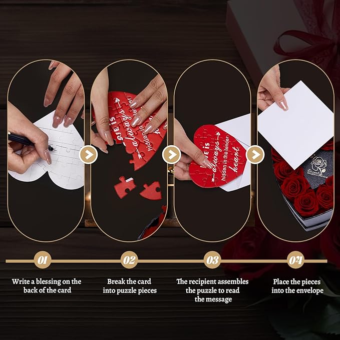 12 Preserved Roses in Heart-Shaped Box - Eternal Love Gift, Long-Lasting Roses for Her - Forever Flowers - Ideal for Valentine's Day, Anniversaries, Mother's Day - Elegant Display Box