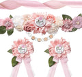 Baby in Bloom Baby Shower Decorations - Adjustable Wildflower Theme Maternity Belt with Pink Flowers Baby Shower Decorations, Gender Reveal Party Supplies for Mom to Be