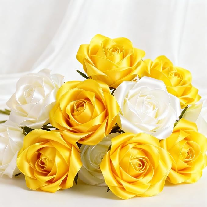 1-1/2" x 50 Yards Satin Ribbon - Yellow Silk Ribbon with Spool - Ideal for Gift Wrapping, Floral Bouquets, Crafts, Wedding Party Decorations, Christmas and Sewing Projects