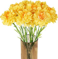 Yellow Carnations Artificial Flowers 15PCS Carnations Flowers Silk Flowers 21.25in Fake Flowers for Wedding Home Table Centerpieces Floral Arrangements(Yellow)