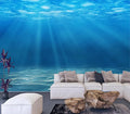 Cliouar-Waterfall in Underwater Light and Shadow Mural Wallpaper Peel and Stick 137" x 102"