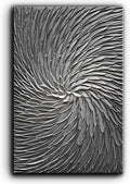 YaSheng Art - 3D Abstract Art Oil Paintings on Canvas Texture Silver Gray Color Abstract Artwork Modern Home Decor Canvas Wall Art Ready to Hang for Living Room Bedroom 24x36inch