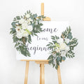 Arch Flowers with Drapes Kit (Pack of 2) for Wedding Ceremony Arbor and Reception Backdrop Decoration Wedding Welcome Signs Floral Birthday Party Decoration