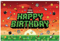 Pixel Theme Birthday Backdrop, 150x100cm/5x3ft Polyester Pre-Drilled Video Game Happy Birthday Banner Backdrop for Boys Girls Themed Party Favors & Decor Supplies