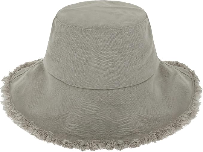 CHOK.LIDS Frayed Bucket Hats for Women Men Unisex Trendy Washed Cotton Floppy Wide Brim Boonie Outdoor Summer Beach Headwear