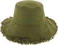 CHOK.LIDS Frayed Bucket Hats for Women Men Unisex Trendy Washed Cotton Floppy Wide Brim Boonie Outdoor Summer Beach Headwear