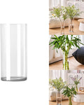 Clear Acrylic Flower Vase, Modern Unbreakable Decorative Cylinder Vase for Wedding Bouquets, Centerpieces, and Home Decor - 15cm Diameter, 20cm Height