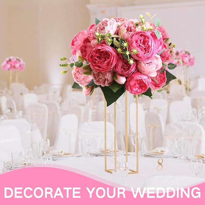 ASTRYAS 4Pcs Peonies Artificial Flowers, Mixed Pink Artificial Peonies, Silk Peonies Flowers Fake Peonies Artificial Flowers Peonies Bouquet for Centerpiece Table Wedding Party Home Decor