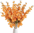 6PCS Silk Delphinium Artificial Flower Lifelike Silk Larkspur Flowers Plant 35.43" Long Stem Blossoms Fake Flowers for Tall Vase Floral Arrangements Home Table Wedding Decor(Orange)