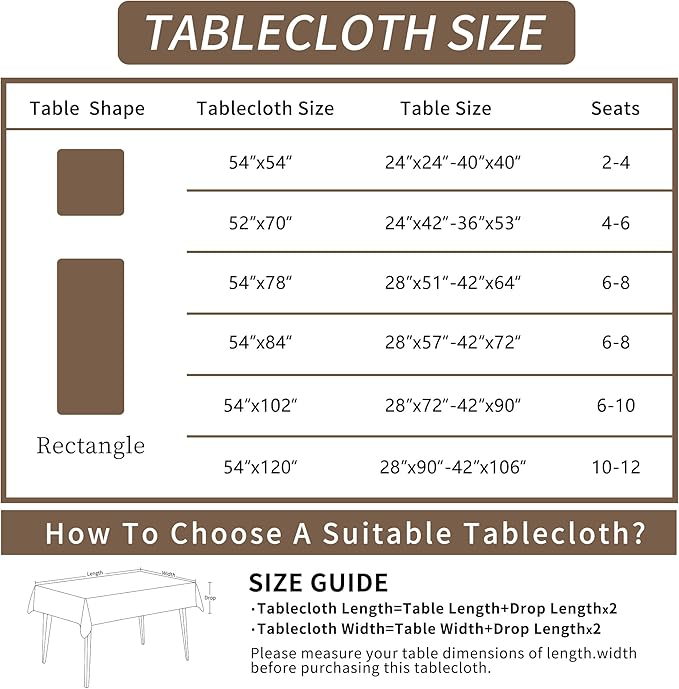 Square Table Cloth,100% Waterproof Tablecloth OilProof SpillProof Vinyl Table Cloth, Wipe Clean Plastic Table Cover for Dining, Camping, Indoor and Outdoor 54" x 54",Midnight Foliage