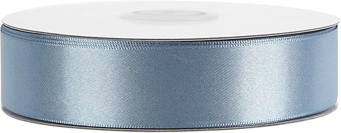 MEEDEE Dusty Blue Ribbon 1 Inch Dusty Blue Satin Ribbon Lux Double Faced Satin Ribbons by 50 Yards Polyester Blue Wrapping Ribbons for Crafts, Weddings, Flower Bouquet, Holiday Decorating