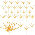 BEIQIYA 25pcs Acrylic Crystal Flower Branches, Artifial Bead Drop Bouquets, Orange Floral Picks Arrangement for Wedding Christmas Thanksgiving Day Home Office Table Top Decortaion