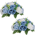 Sziqiqi Blue Flowers Artificial for Decoration Silk Kissing Balls for Wedding - Artificial Flower Ball Center Pieces Decoration for Table Floral Arrangement