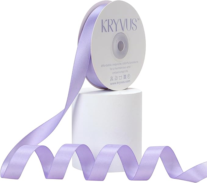 Lavender Satin Ribbon, 5/8 Inch X 25 Yards, Premium Satin Polyester Ribbon for Gift Wrapping, Crafts, Wedding Decor