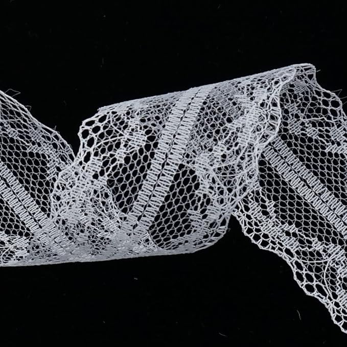 80 Yards White Lace Trim Ribbon,8 Rolls Crochet Sewing Assorted Patterns Vintage Floral Lace Ribbons for Sewing DIY,Gift Wrap,Scrapbooking, Bridal Shower Wedding Decor, 10 Yards Each Roll
