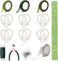 AHIER Corsage Wristlet Band, 162PCS DIY Wrist Corsage Kit with 6P Corsage Bracelet, Wire Cutter and Floral Wire, Green Floral Tape, Pin, Ribbon for Wedding Party Boutonniere Wrist Corsage Supplies