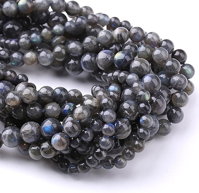 10MM 36PCS Natural Labradorite Gemstone Crystal Spacer Loose Beads for Jewelry Making DIY Bracelet 15 Inches 1 Strand A Grade