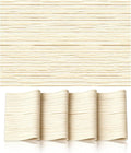 Farmhouse Style Natural Wood Linen Fabric Grain Placemats Set of 4, Table Mats for Dining, Heat-Resistant Tabletop Place Mats 12x18 Inch Backing For Picnic Kitchen for Indoor Decor, Light Beige