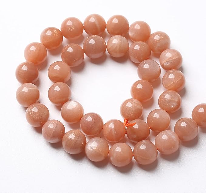 8MM 45PCS Natural Stone Sunstone Gemstone Loose Beads for Jewelry Making DIY Bracelet Crystal Beads