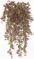 PASYOU Artificial Vine, Hanging Ivy Sweet Potato Leaves Plastic Plants Foliage Vines, UV Resistant Greenery Fake Flowers for Indoor Outdoor Garden Door Wall Wedding Party Table Decoration Red 2 Pack