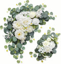 Artificial Wedding Arch Flowers for Wedding Sign,Set of 2 for Wedding Welcome Ceremony Sign,Faux Floral Swags,Wedding, Banquet and Reception Backdrop Floral Decoration (White Champagne)