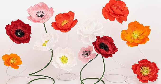 16"/12" 3 Pcs White Large Paper Flower Decoration for Party, Wedding Decoration, Background Wall, Nursery Room Decoration, Bridal Shower, Baby Shower (White,Set/3)