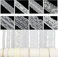 80 Yards Cream Lace Trim Ribbon,8 Rolls Crochet Sewing Assorted Patterns Vintage Floral Lace Ribbons for Sewing DIY,Gift Wrap,Scrapbooking, Bridal Shower Wedding Decor, 10 Yards Each Roll