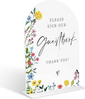 Acrylic Wedding Signs Please Sign Our Guestbook Sign for Reception, 6x8" Floral Themed Arch Acrylic Table Decor, Love Is In Bloom & Baby In Bloom Decorations for Baby Shower Bridal Shower Engagement