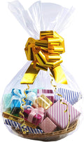Wowfit Cello Bags,10 CT 24x30 inches Clear Cellophane Bags Perfect for Gift Baskets, Presents, Weddings, Bridal/Baby Showers and More (Flat, No Gusset, Ribbon Not included)