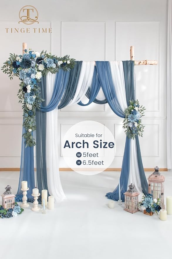 TINGE TIME Artificial Arch Flowers Kit Pack of 5, Wedding Decorations for Reception with Hanging Flowers, Wedding Arch Silk Floral Arrangements Ceremony Backdrop Bridal Shower Outdoor Party Decor