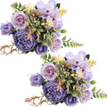 ASTRYAS Artificial Flowers, Peonies Artificial for Decoration Small Silk Flowers Bouquet Artificial Purple Peony for Wedding Party Cake Home Décor (Purple)