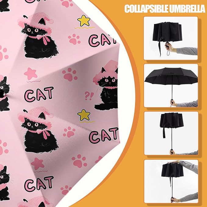 Small Compact Travel Automatic Folding Umbrella for Women, Portable Lightweight, Rain, Wind, UV Sun Shade