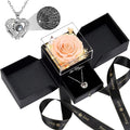 FIACO Gifts for Women Preserved Real Roses with I Love You Necklace Fresh Forever Flowers Birthday Gifts for Mom Grandma Wife Girlfriend on Anniversary Christmas Valentines Romantic Gift