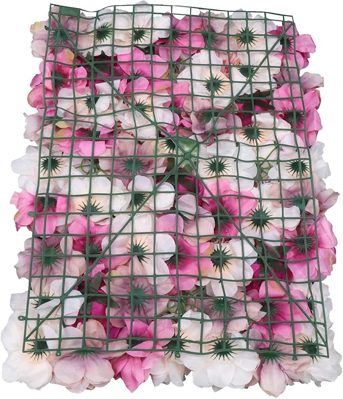 Flower Wall Backdrop, 6Pcs 23.6 X 15.7Inch Floral Wall Panel, Artificial Fuchsia Silk Rose Wall Decor Ideal for Wedding Celebrations, Festive Party Backdrops, Home Decor and Event Background Etc