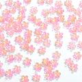 100pcs Glass Flower Beads, Gradient Pink Cherry Blossom Floral Beads for Jewelry Making Bracelets Earrings Necklace Pendant DIY Craft Beading Projects with Hole