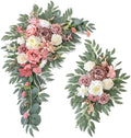 Artificial Flowers Wedding Arch Decor Arch Flowers (Set of 2) for Wedding Welcome Sign and Backdrop Decoration (New Pink)