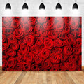 Avezano Valentine's Day Backdrop Rose Flower Wall Photo Background Red Rose Wedding Bridal Shower Photography Backdrop Mother's Day Birthday Party Dessert Table Banner (7x5ft)